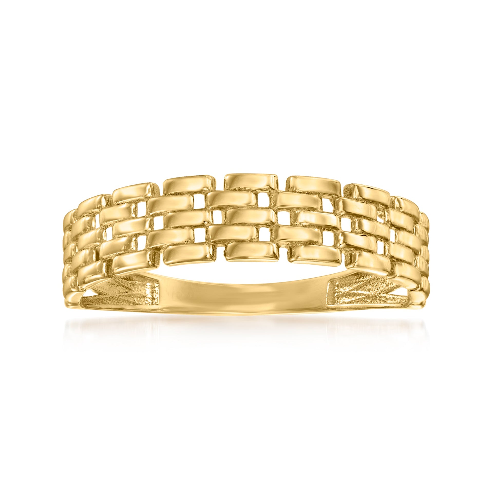 10kt Yellow Gold Panther-Link Ring