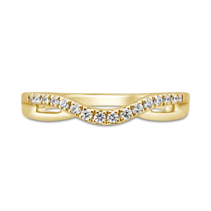 Diamond Contour Wedding Band in 14K Yellow Gold (1/7 ct. tw.)