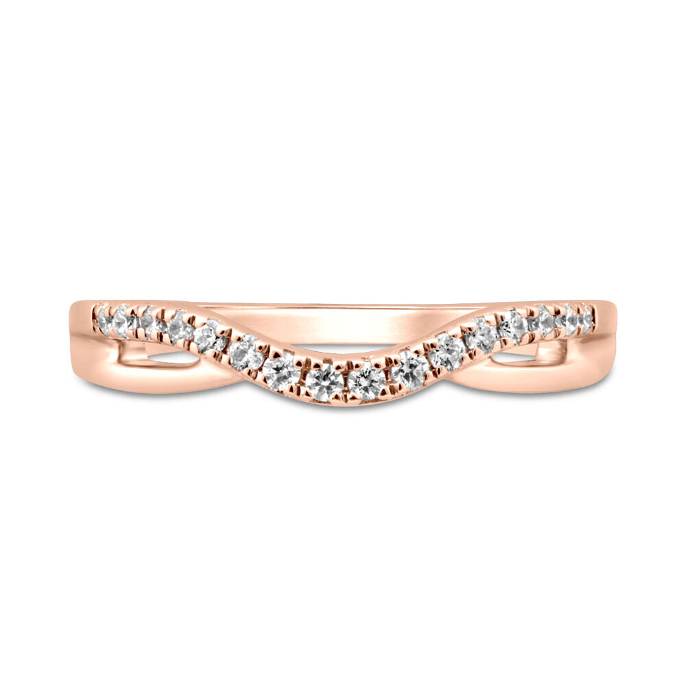 Diamond Contour Wedding Band in 14K Rose Gold (1/7 ct. tw.)