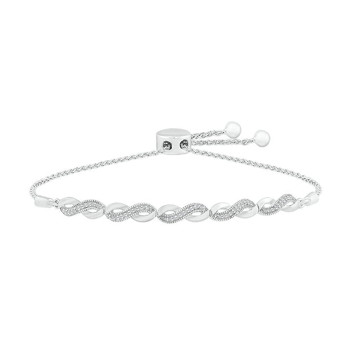 Diamond Infinity Bolo Bracelet in Sterling Silver (1/10 ct. tw.)
