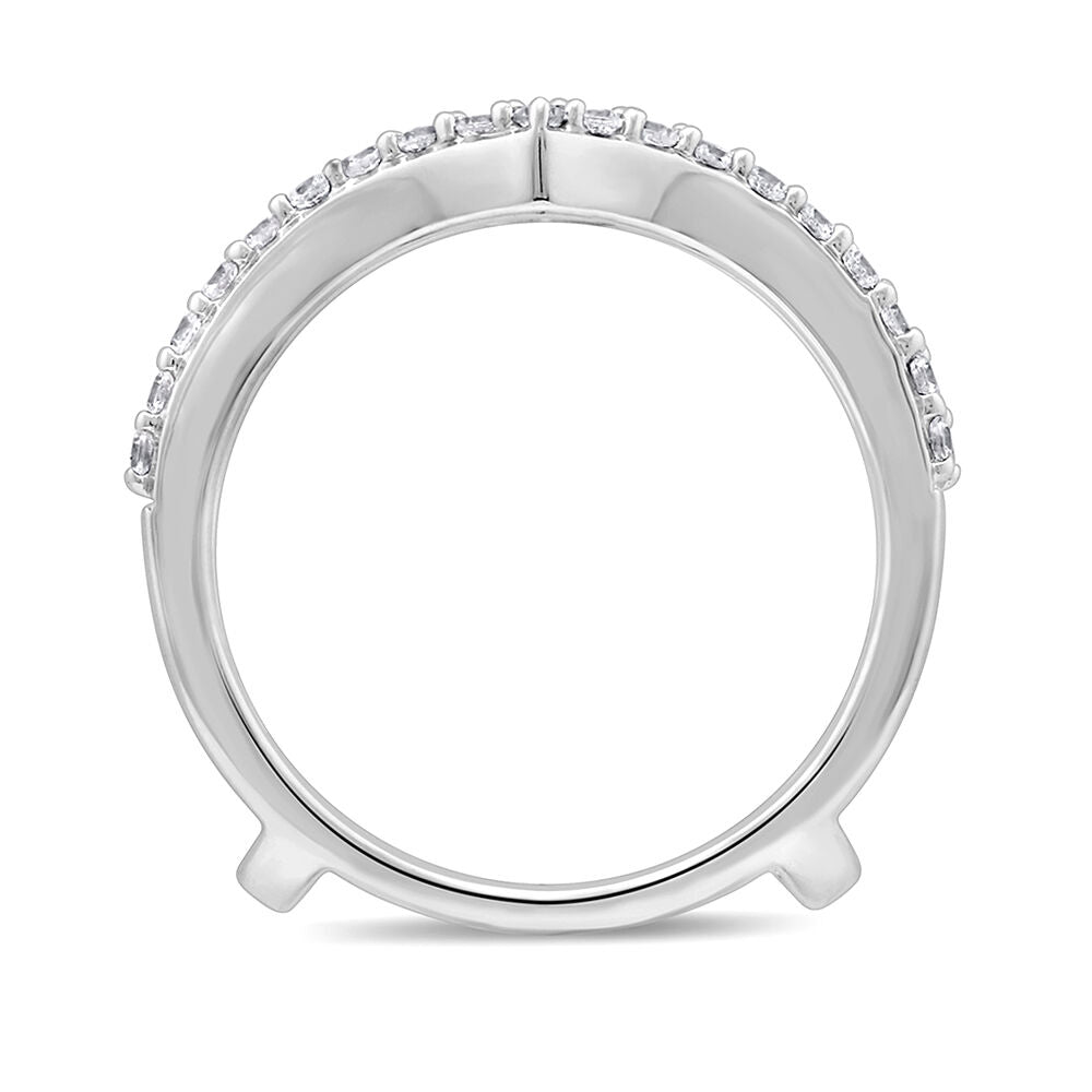 Diamond Enhancer Ring with Chevron Frame in 14K White Gold (1/2 ct. tw.)