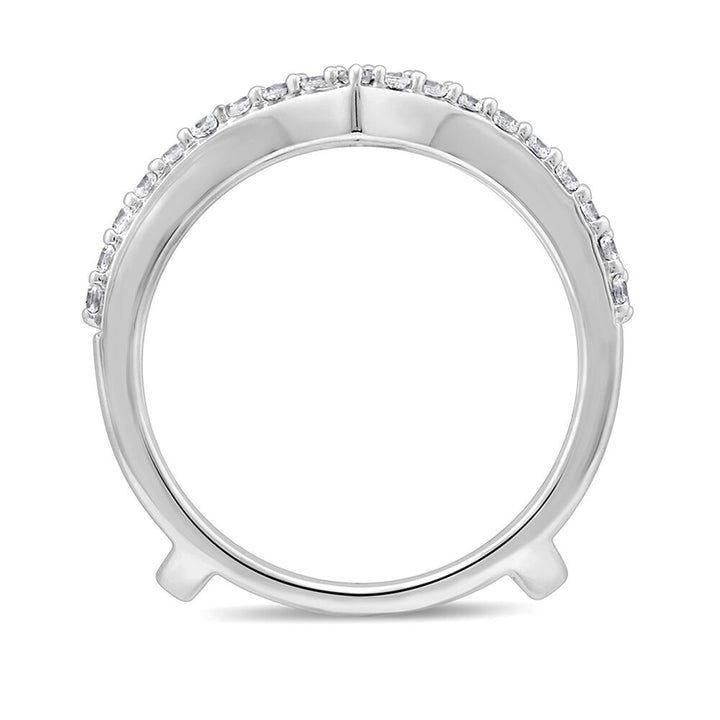 Diamond Enhancer Ring with Chevron Frame in 14K White Gold (1/2 ct. tw.)