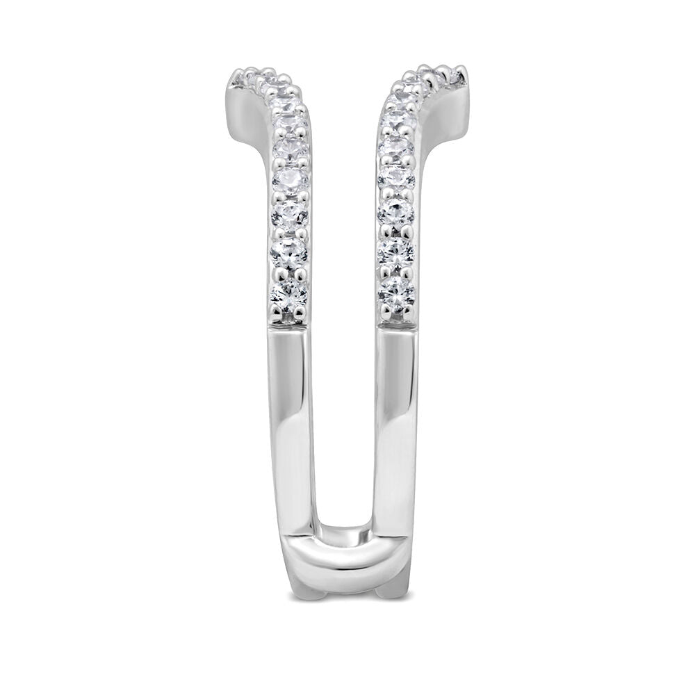 Diamond Enhancer Ring with Chevron Frame in 14K White Gold (1/2 ct. tw.)