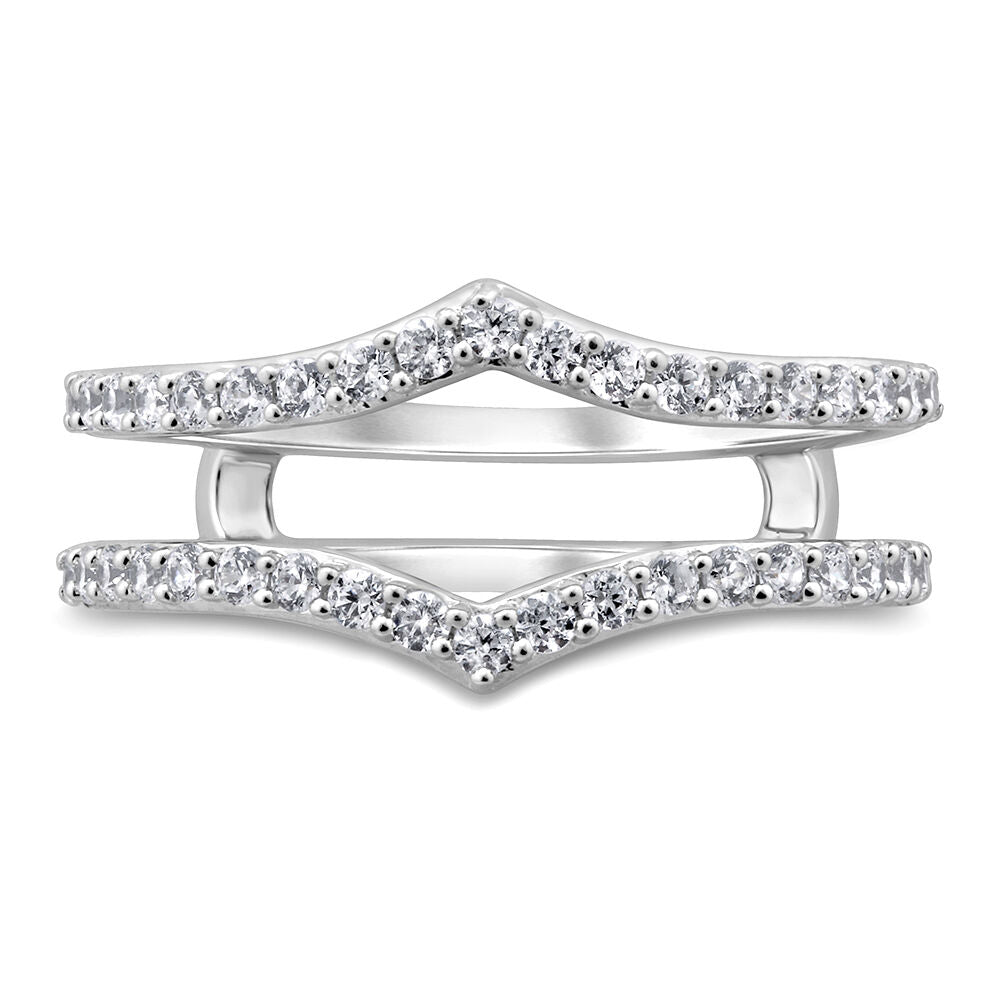 Diamond Enhancer Ring with Chevron Frame in 14K White Gold (1/2 ct. tw.)