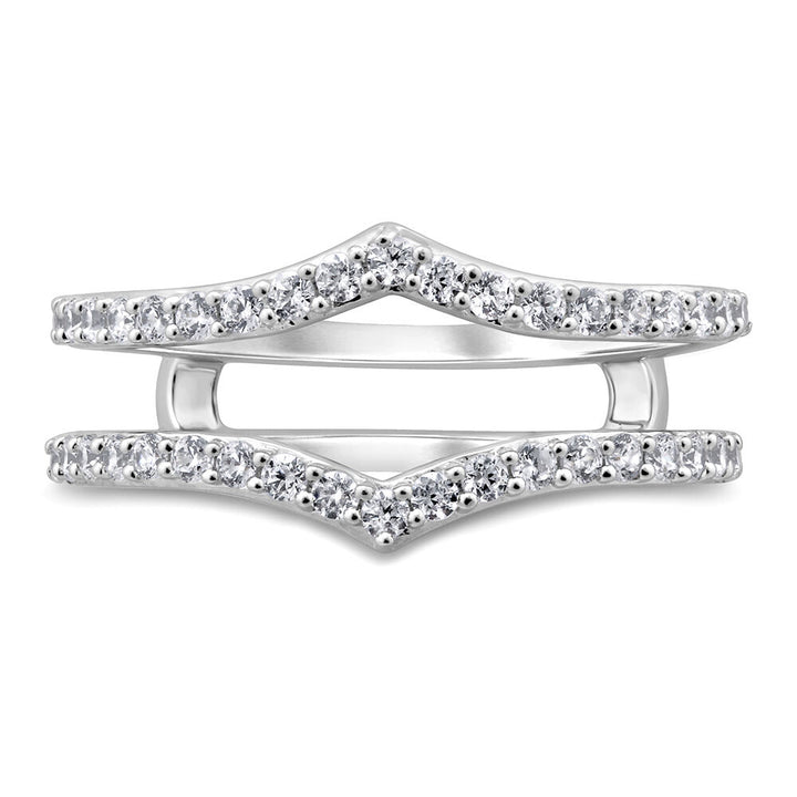 Diamond Enhancer Ring with Chevron Frame in 14K White Gold (1/2 ct. tw.)