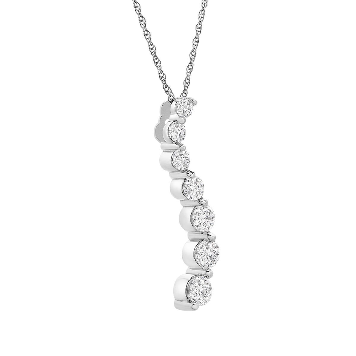 Journey Diamond Necklace in 10K White Gold (1/2 ct. tw.)