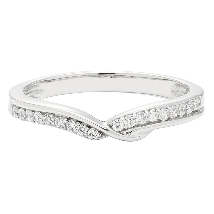 Diamond Contour Wedding Band in 14K White Gold (1/7 ct. tw.)