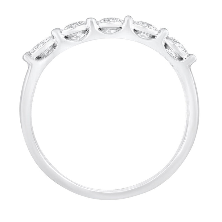 Five-Stone Diamond Illusion Wedding Band in 10K White Gold (1/2 ct. tw.)
