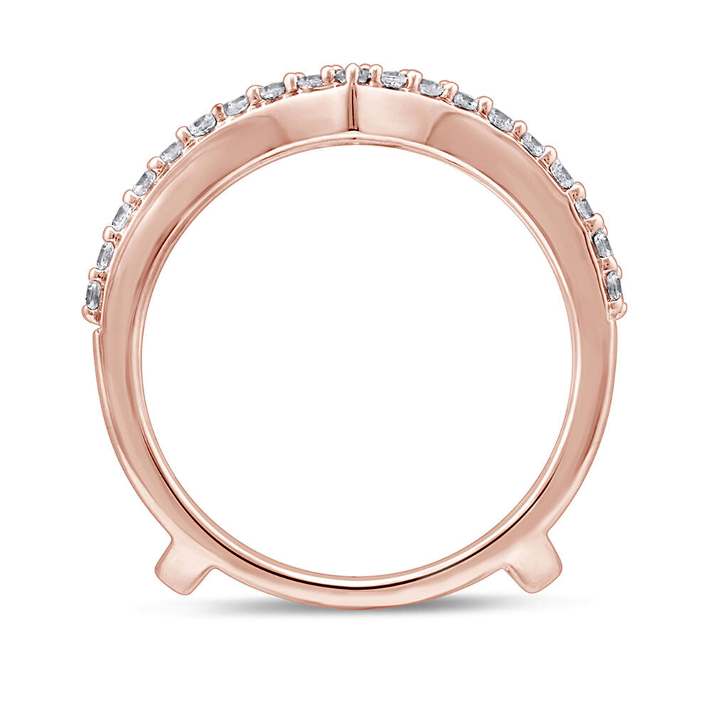 Diamond Enhancer Ring with Chevron Frame in 14K Rose Gold (1/2 ct. tw.)
