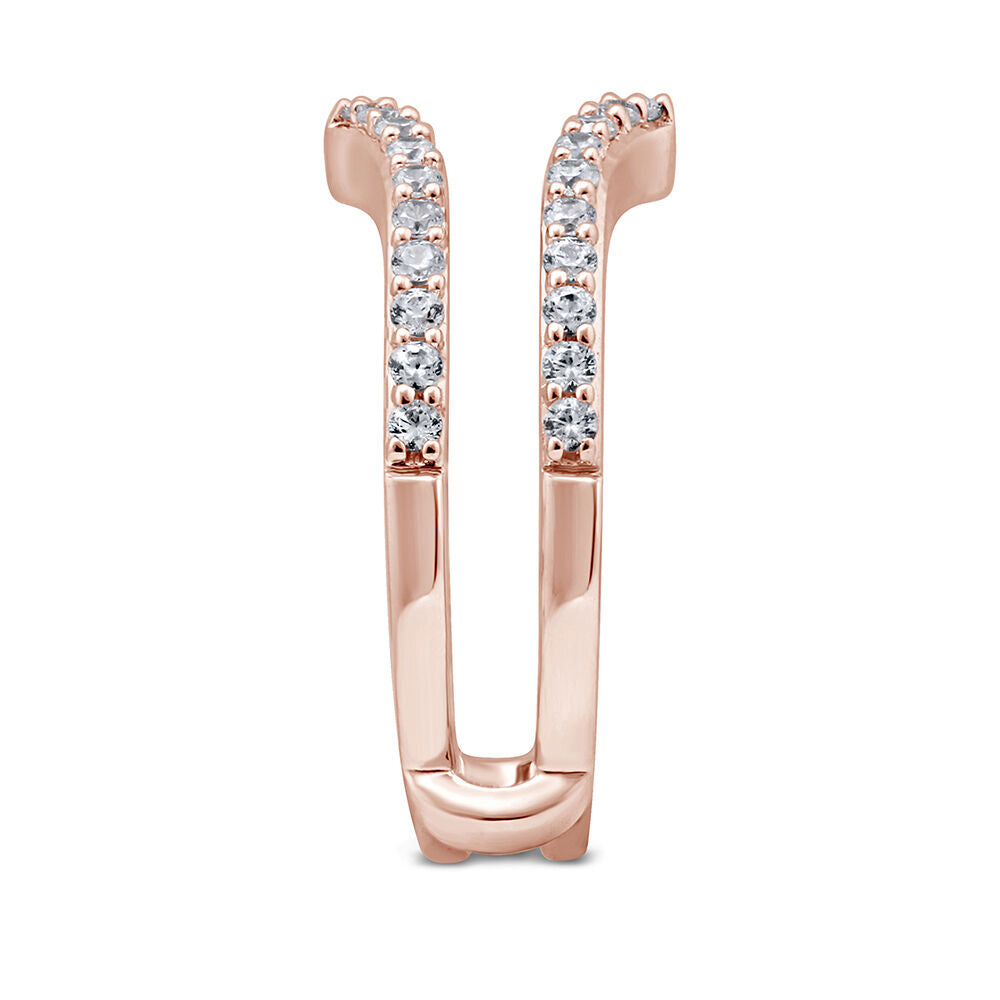 Diamond Enhancer Ring with Chevron Frame in 14K Rose Gold (1/2 ct. tw.)