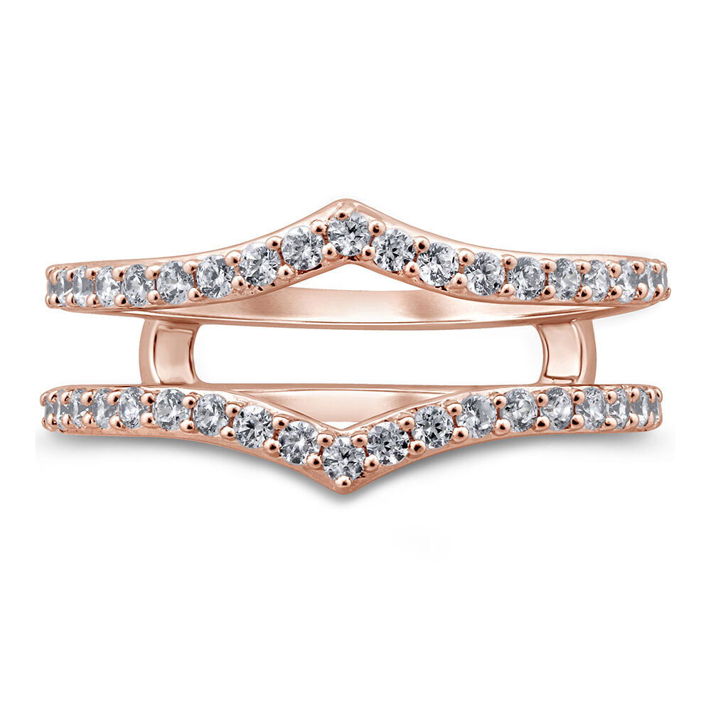 Diamond Enhancer Ring with Chevron Frame in 14K Rose Gold (1/2 ct. tw.)