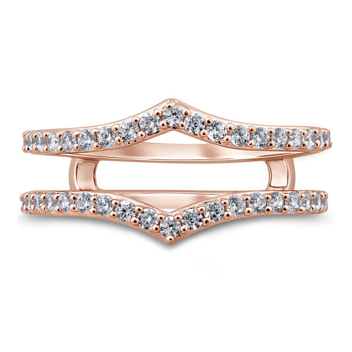 Diamond Enhancer Ring with Chevron Frame in 14K Rose Gold (1/2 ct. tw.)