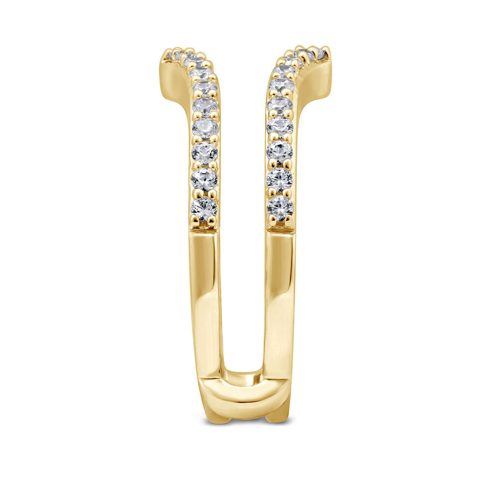 Diamond Enhancer Ring with Chevron Frame in 14K Yellow Gold (1/2 ct. tw.)