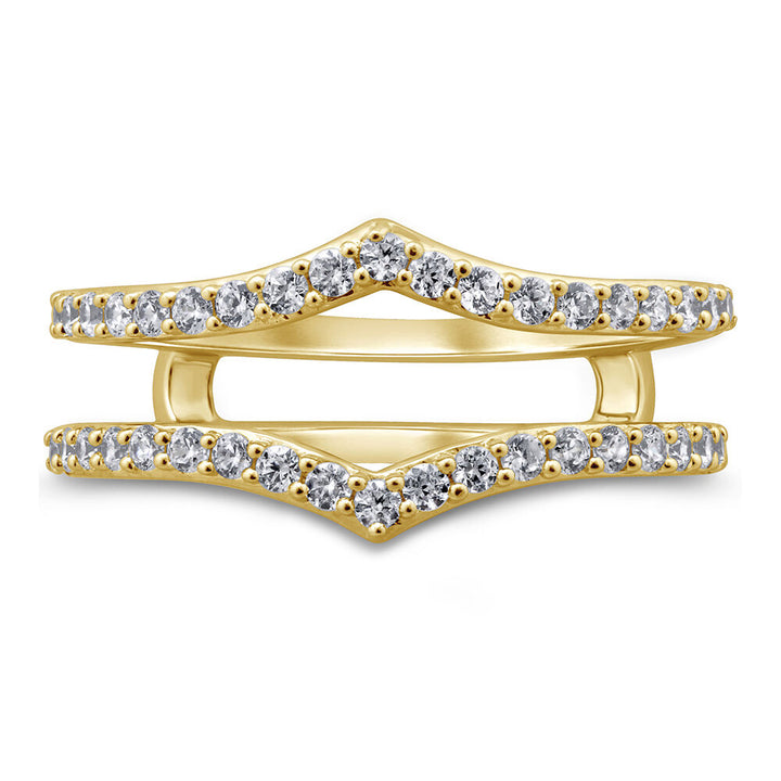 Diamond Enhancer Ring with Chevron Frame in 14K Yellow Gold (1/2 ct. tw.)