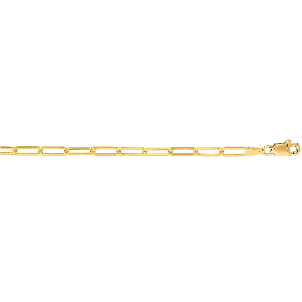 Paperclip Chain Necklace in 14k yellow gold, 3mm, 18”