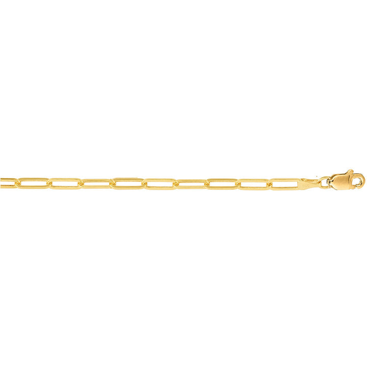 Paperclip Chain Necklace in 14k yellow gold, 3mm, 18”