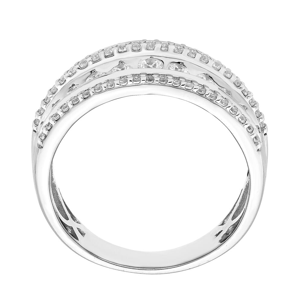 Wide Diamond Wedding Band in 10K White Gold (1 ct. tw.)