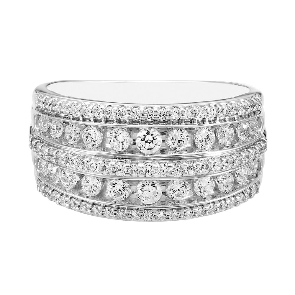 Wide Diamond Wedding Band in 10K White Gold (1 ct. tw.)