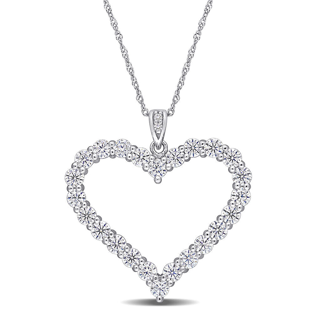 Moissanite Heart Pendant in Sterling Silver (2 2/5 ct. dew)