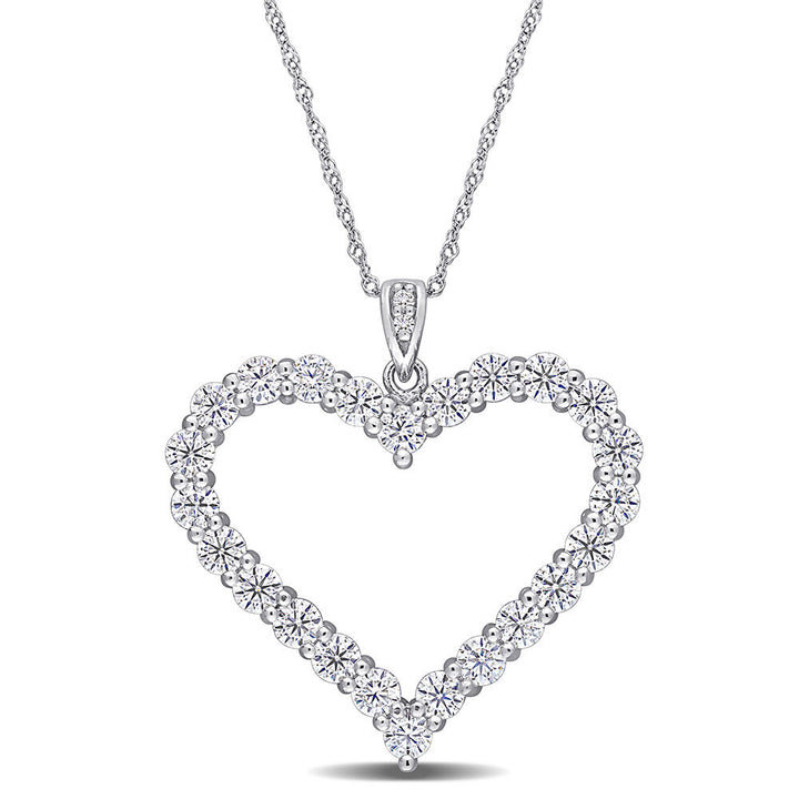Moissanite Heart Pendant in Sterling Silver (2 2/5 ct. dew)
