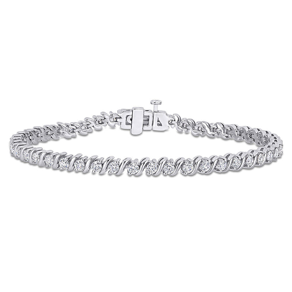 Moissanite Tennis Bracelet with “S” Links in Sterling Silver (2 3/4 ct. dew)