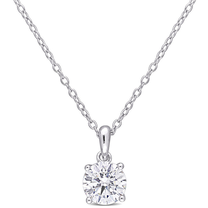 Moissanite Solitaire Pendant in Sterling Silver (1 ct. dew)