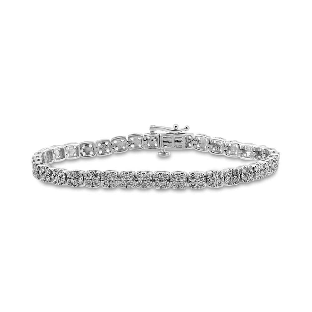 Diamond Cluster Bracelet in 10K White Gold (5 ct. tw.)