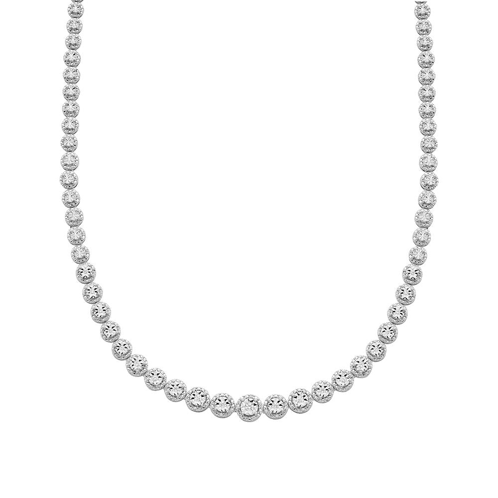 Graduated Diamond Tennis Necklace in Sterling Silver (1/2 ct. tw.)