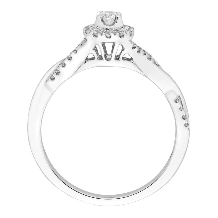 Diamond Twist Ring with Halo in 10K White Gold (1/4 ct. tw.)