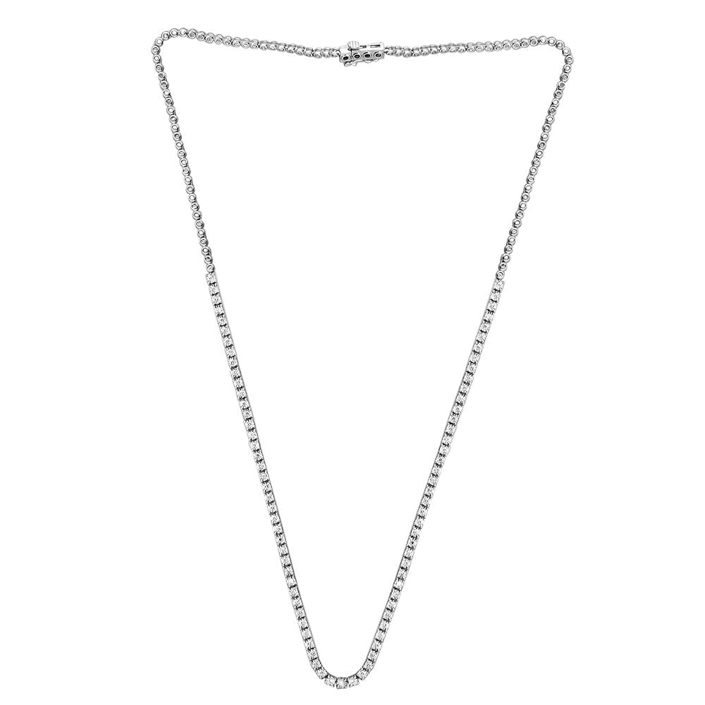 Diamond illusion tennis necklace in 10K white gold (1 ct. tw.)