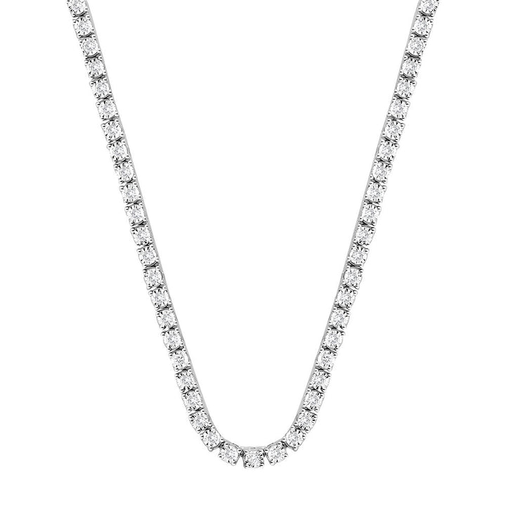 Diamond illusion tennis necklace in 10K white gold (1 ct. tw.)