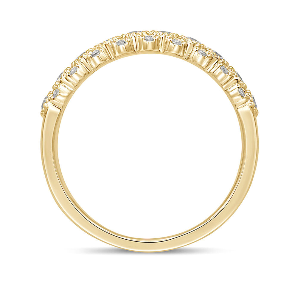 Diamond Anniversary Band with Milgrain Beads in 10K Yellow Gold (1/3 ct. tw.)