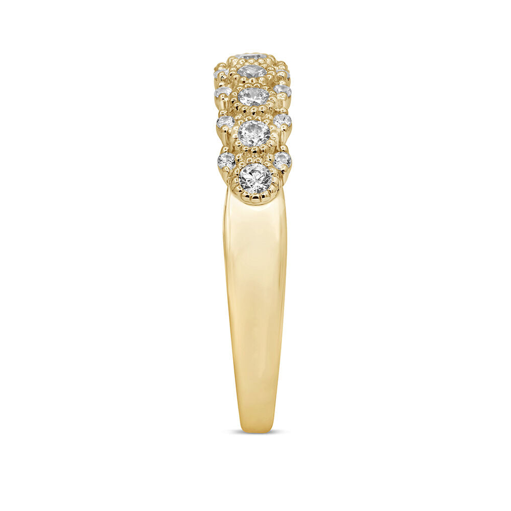 Diamond Anniversary Band with Milgrain Beads in 10K Yellow Gold (1/3 ct. tw.)