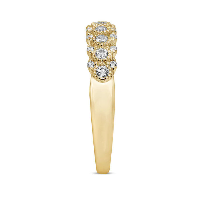 Diamond Anniversary Band with Milgrain Beads in 10K Yellow Gold (1/3 ct. tw.)