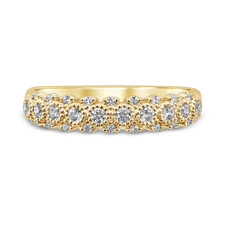 Diamond Anniversary Band with Milgrain Beads in 10K Yellow Gold (1/3 ct. tw.)