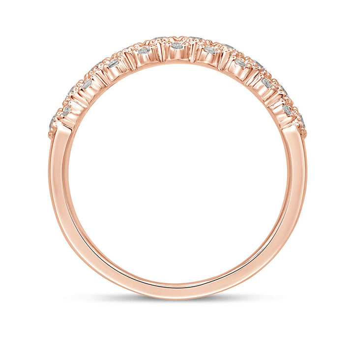 Diamond Anniversary Band with Milgrain Beads in 10K Rose Gold (1/3 ct. tw.)