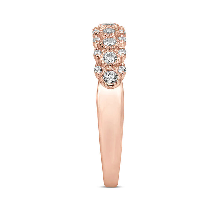 Diamond Anniversary Band with Milgrain Beads in 10K Rose Gold (1/3 ct. tw.)