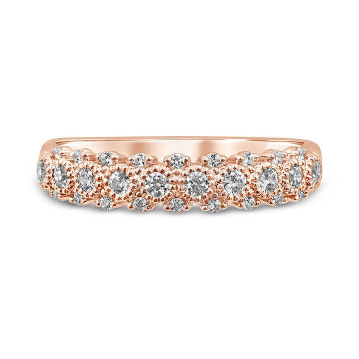 Diamond Anniversary Band with Milgrain Beads in 10K Rose Gold (1/3 ct. tw.)
