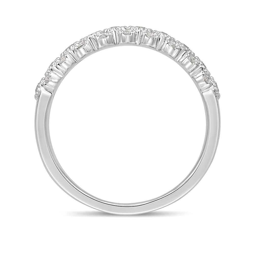 Diamond Anniversary Band with Milgrain Beads in 10K White Gold (1/3 ct. tw.)