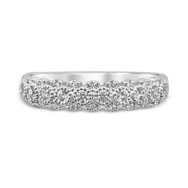 Diamond Anniversary Band with Milgrain Beads in 10K White Gold (1/3 ct. tw.)