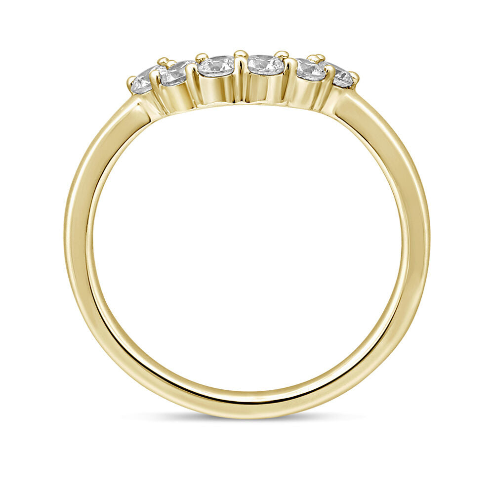 Contour Wedding Band with Diamond Crescent in 14K Yellow Gold (1/3 ct. tw.)