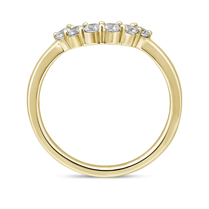 Contour Wedding Band with Diamond Crescent in 14K Yellow Gold (1/3 ct. tw.)