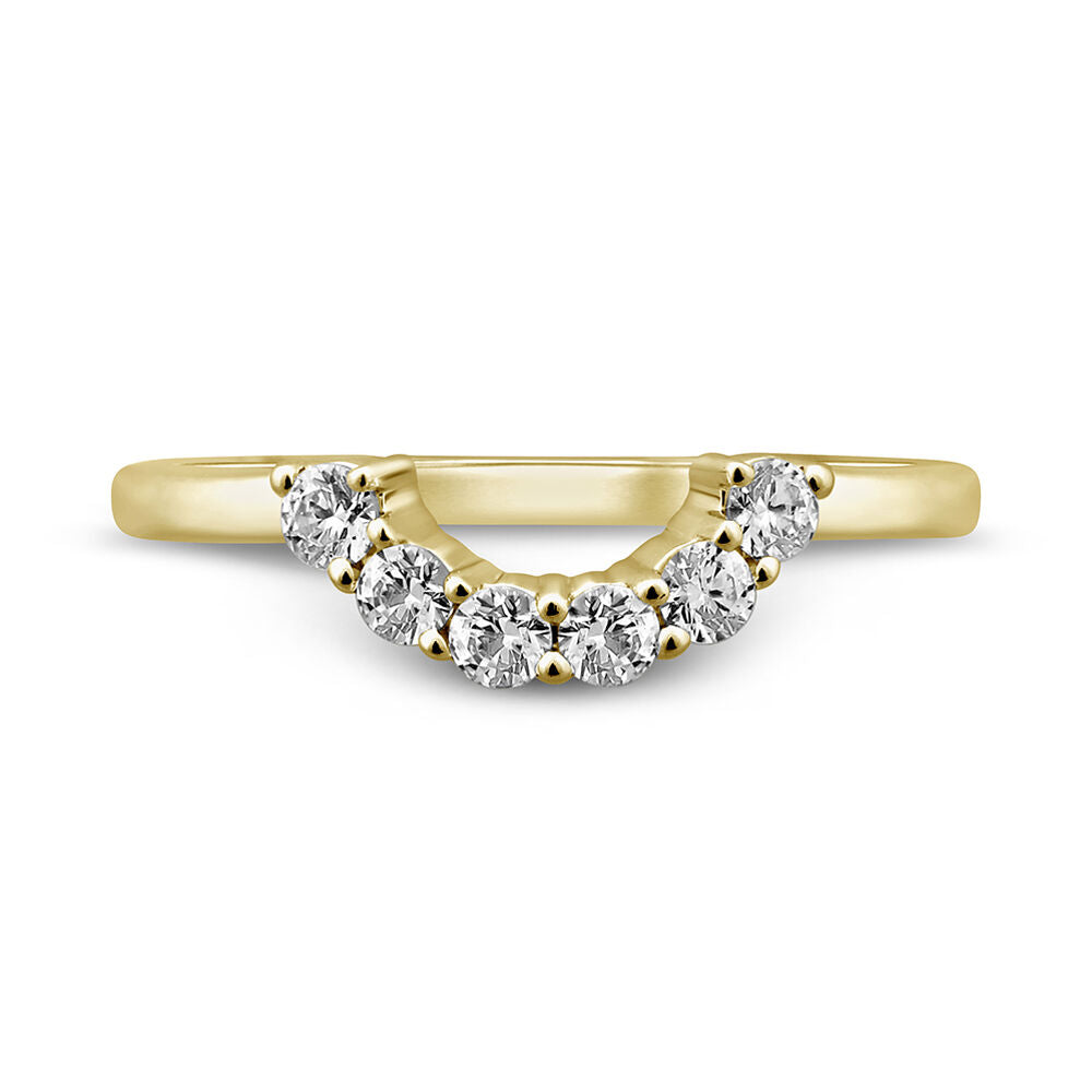 Contour Wedding Band with Diamond Crescent in 14K Yellow Gold (1/3 ct. tw.)