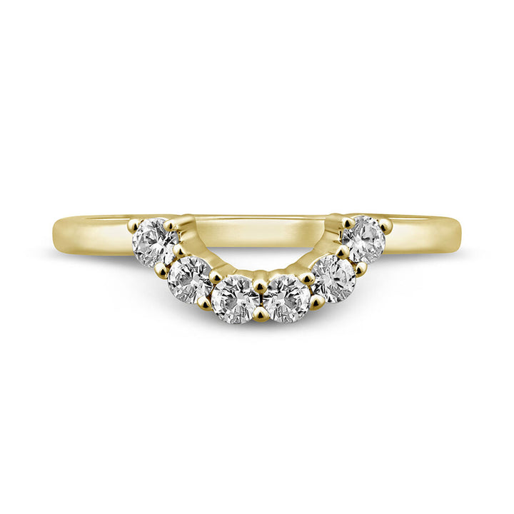 Contour Wedding Band with Diamond Crescent in 14K Yellow Gold (1/3 ct. tw.)