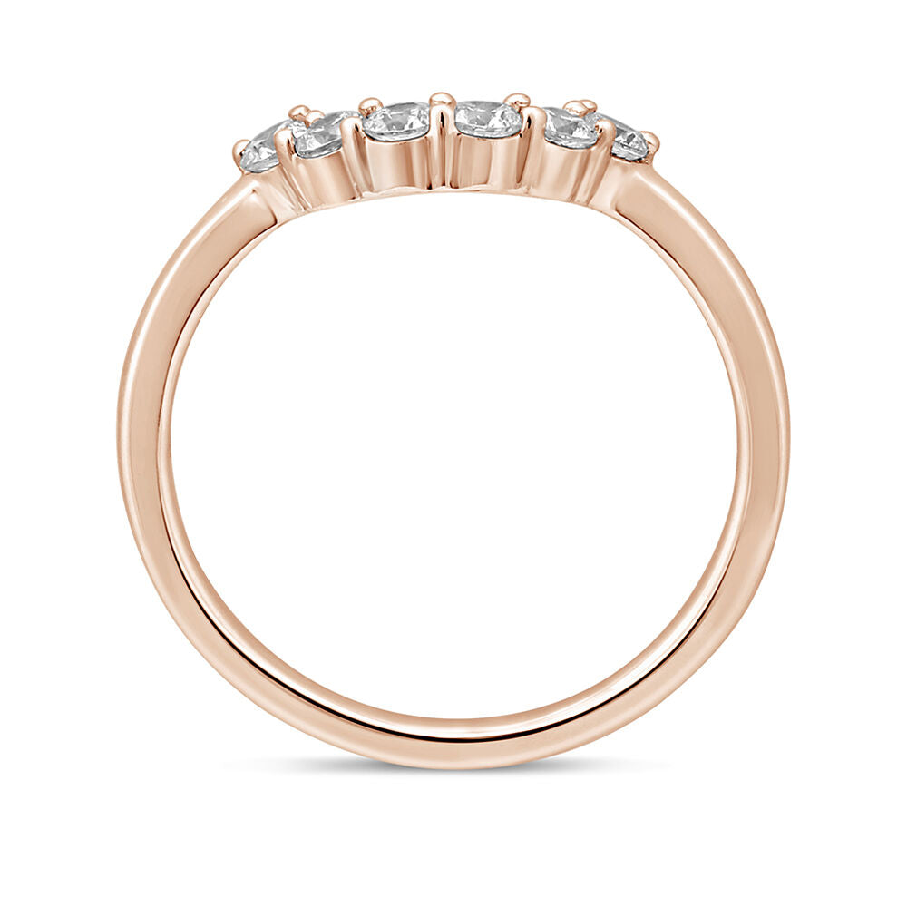 Contour Wedding Band with Diamond Crescent in 14K Rose Gold (1/3 ct. tw.)
