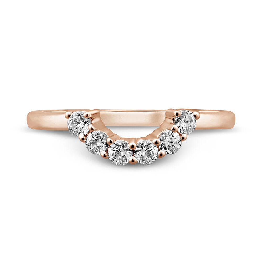 Contour Wedding Band with Diamond Crescent in 14K Rose Gold (1/3 ct. tw.)