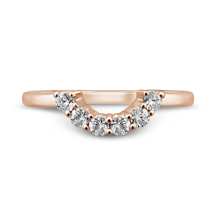 Contour Wedding Band with Diamond Crescent in 14K Rose Gold (1/3 ct. tw.)