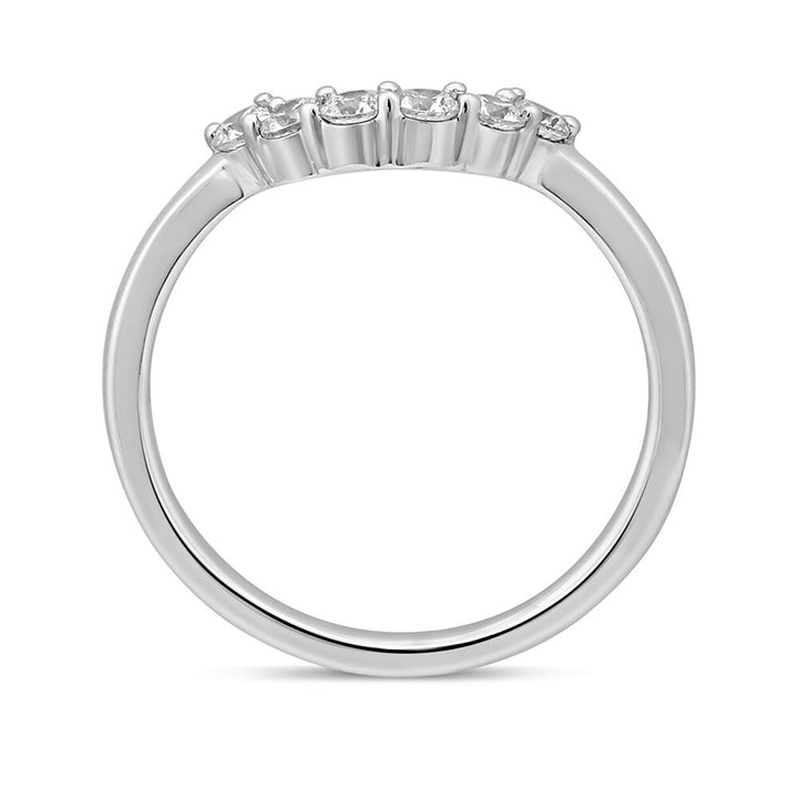 Contour Wedding Band with Diamond Crescent in 14K White Gold (1/3 ct. tw.)