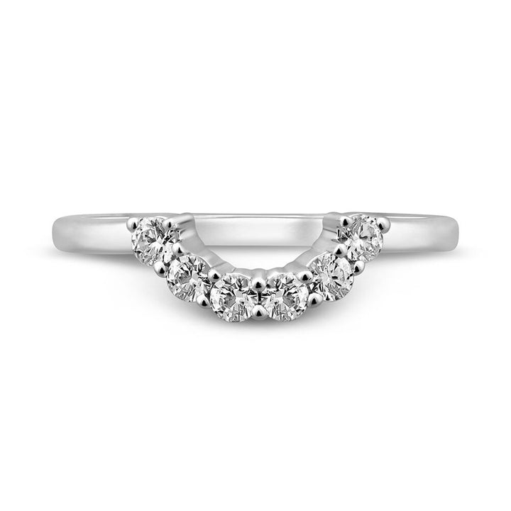 Contour Wedding Band with Diamond Crescent in 14K White Gold (1/3 ct. tw.)