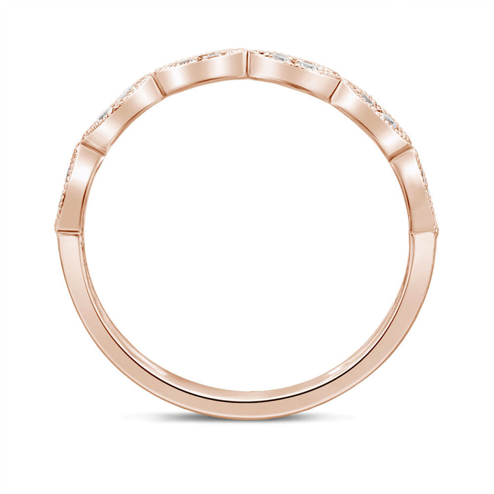 Milgrain Anniversary Band with Diamonds in 10K Rose Gold (1/7 ct. tw.)